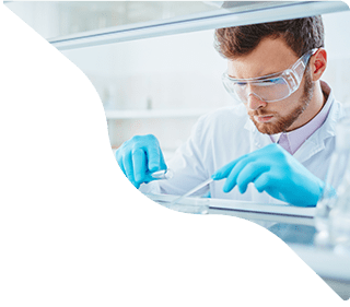 A doctor is testing something