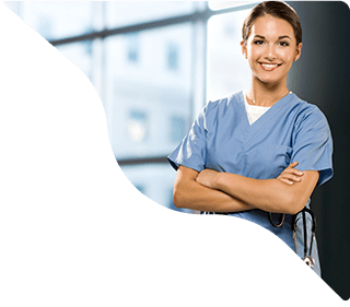 A doctor is smileing