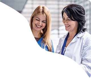 Female patient consulting doctor about clinical trials for sciatica from lumbar disc herniation