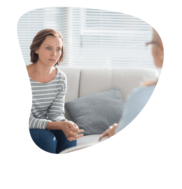 woman talking to therapist